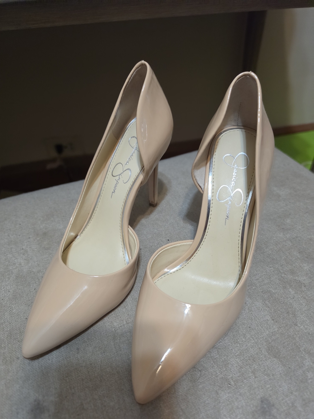 Jessica Simpson Blush Patent Pointed-Toe D'Orsay Pumps